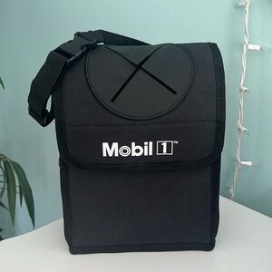 Black Lunch Box Insulated Back to School Mobil 1 with Side Pouch Drink BRAND NEW